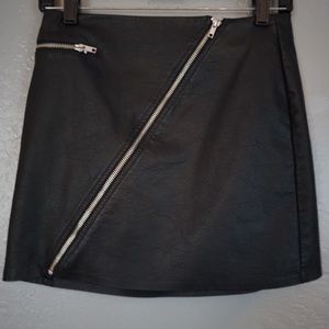 Black leather skirt